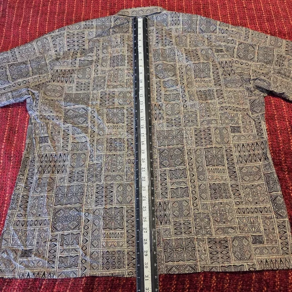 Tori Richard 2XL Short-Sleeve Button Shirt Cotton Lawn Tribal Geometric Hawaii - Picture 10 of 10